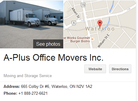 A Plus Office Movers – Location