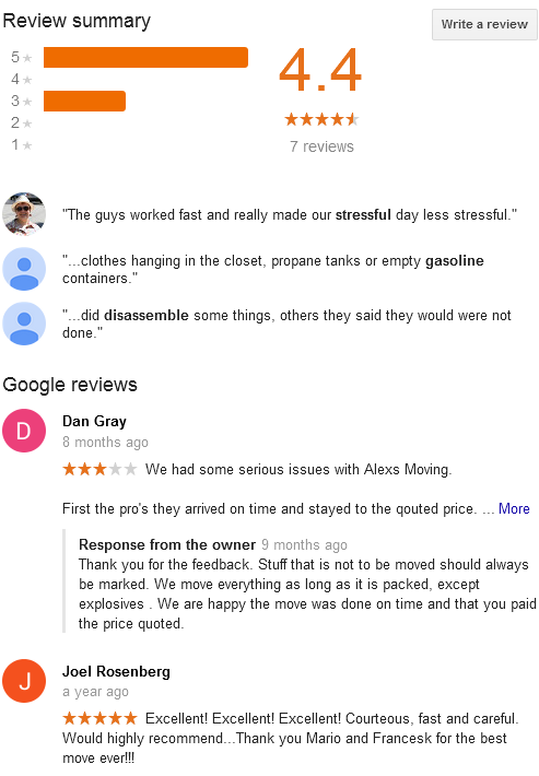Aleks Moving – Moving reviews
