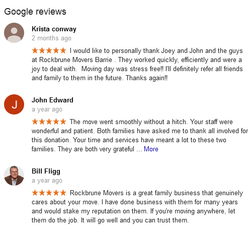 Barrie Rockbrune Movers – Moving reviews