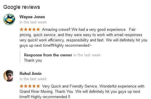 Grand River Moving – Moving reviews