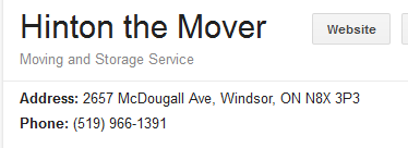 Hinton the Mover – Location