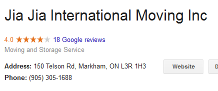 Jia Jia International Moving – Location