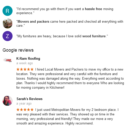 Local Movers and Packers – Moving reviews
