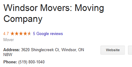 Windsor Movers – Location