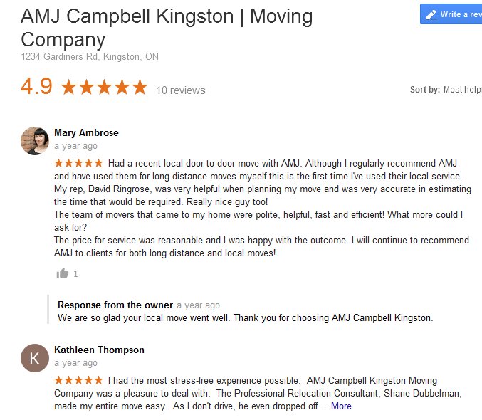 AMJ Campbell Kingston – Moving reviews