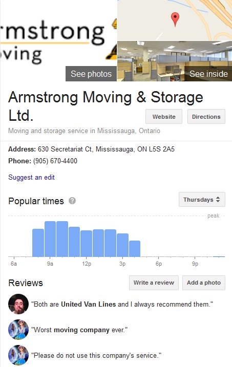 Armstrong Moving and Storage – Location