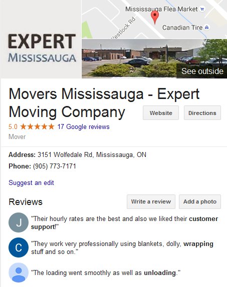 Expert Moving Company – Location and reviews