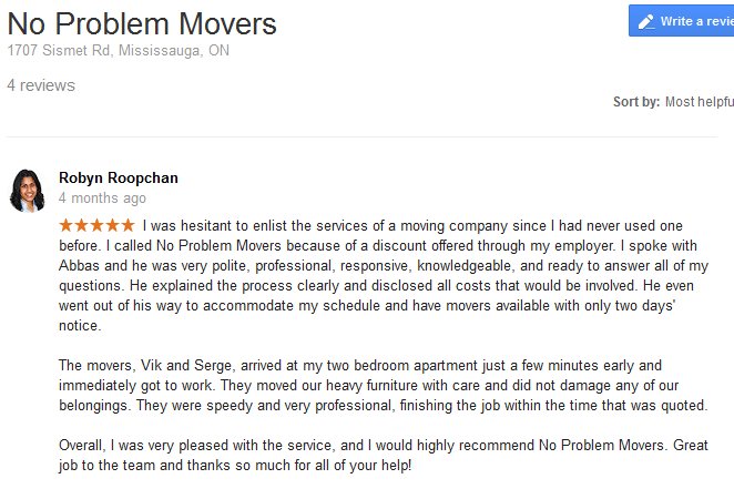 No Problem Movers – Moving review