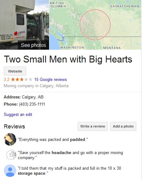 Two Small Men with Big Hearts - Location