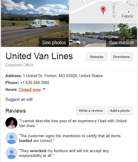 United Van Lines – Location