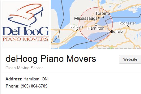 deHoog Piano Movers – Location