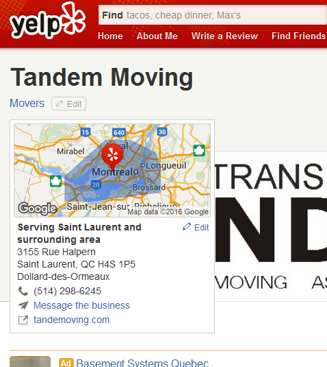 Tandem Moving - Location