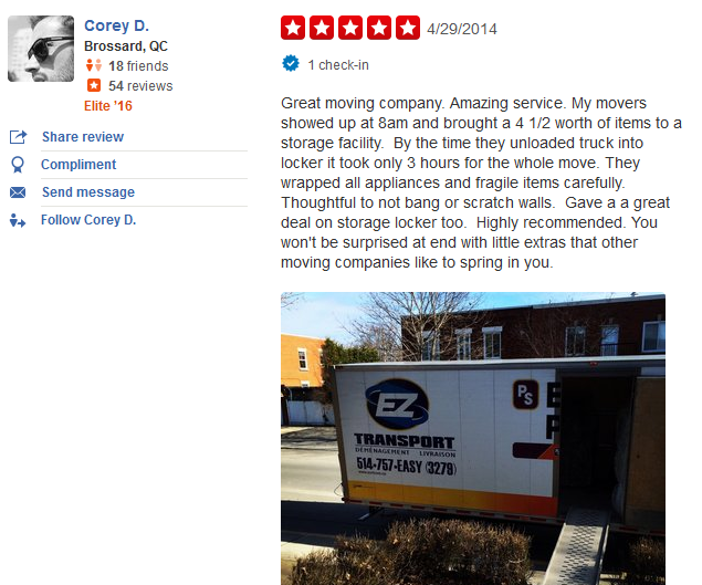 Transport EZ – YELP Review