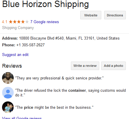 Blue Horizon Shipping – Movers’ Location