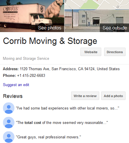 Corrib Moving and Storage – Moving company location