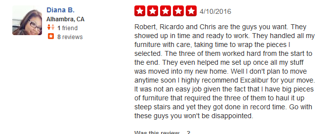 Excalibur Moves - Customer review