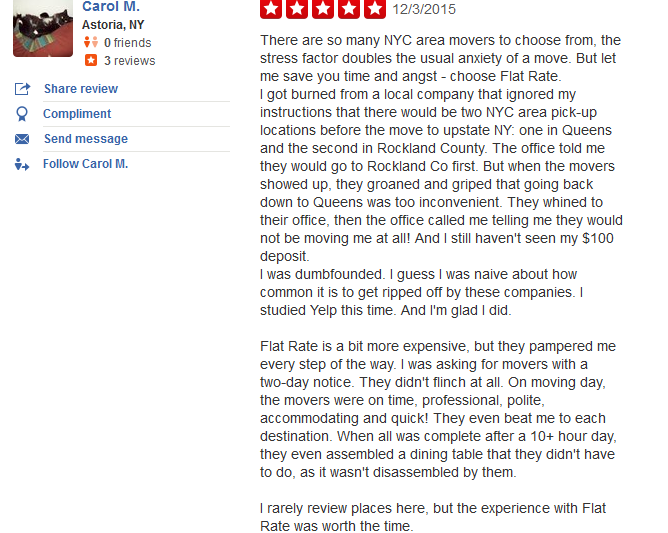 Flat Rate Moving Company – more reviews