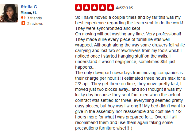  Fuentes Moving Miami Movers – Customer review