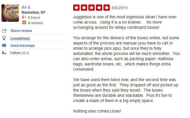 Jugglebox Moving – Customer review