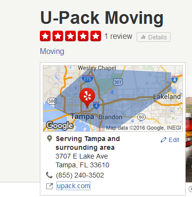 U Pack Moving – Movers’ location