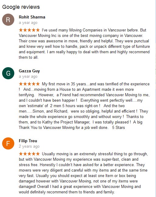 Vancouver Moving – Moving reviews