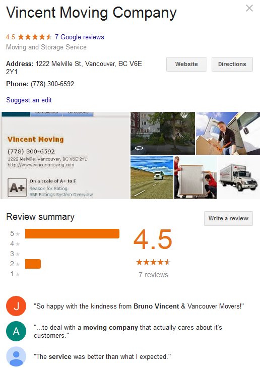 Vincent Moving Company – Location and moving reviews