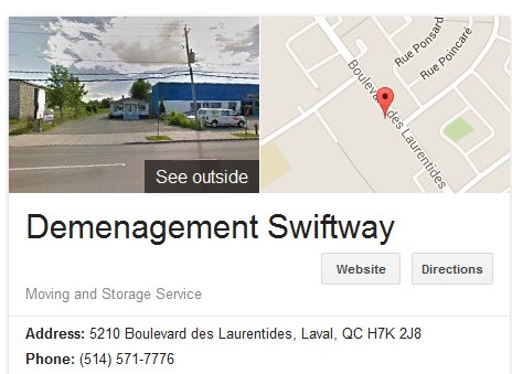 Demenagement Swiftway – Location