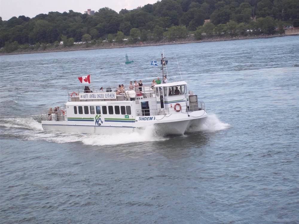 By Jeangagnon - Own work, CC BY-SA 3.0, Old Port of Montreal-Longueuil Ferry – a seasonal ferry service linking the Réal-Bouvier Marina to the Old Port of Montreal