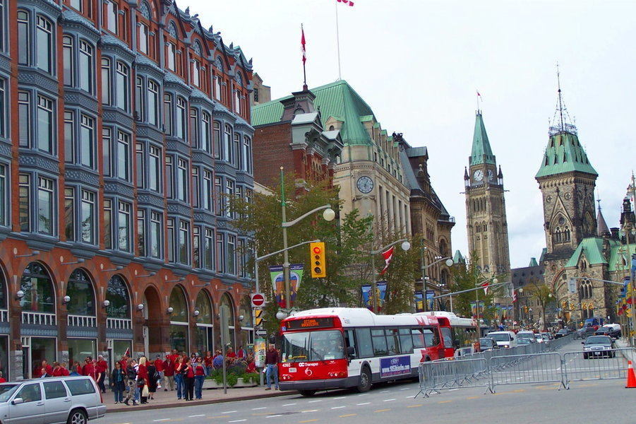 Downtown Ottawa – busy city section near Parliament buildings