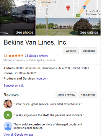 Bekins Van Lines – Location