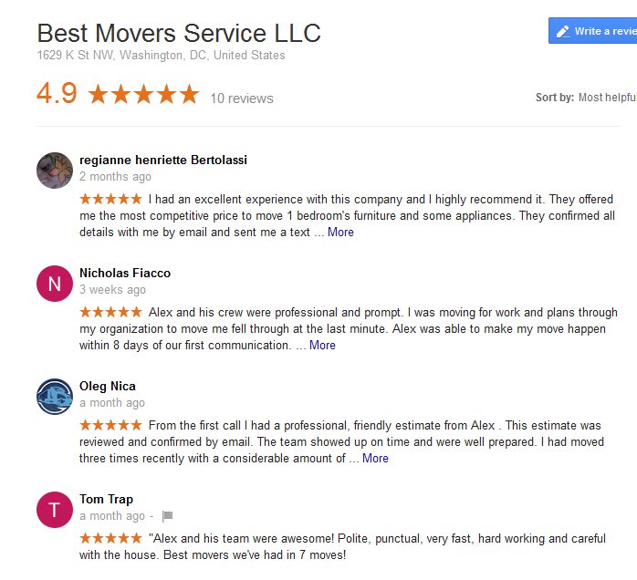 Best Movers Service LLC – Moving reviews