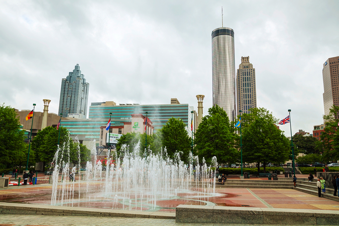 Downtown Atlanta – commerce hub of most populated city in Georgia