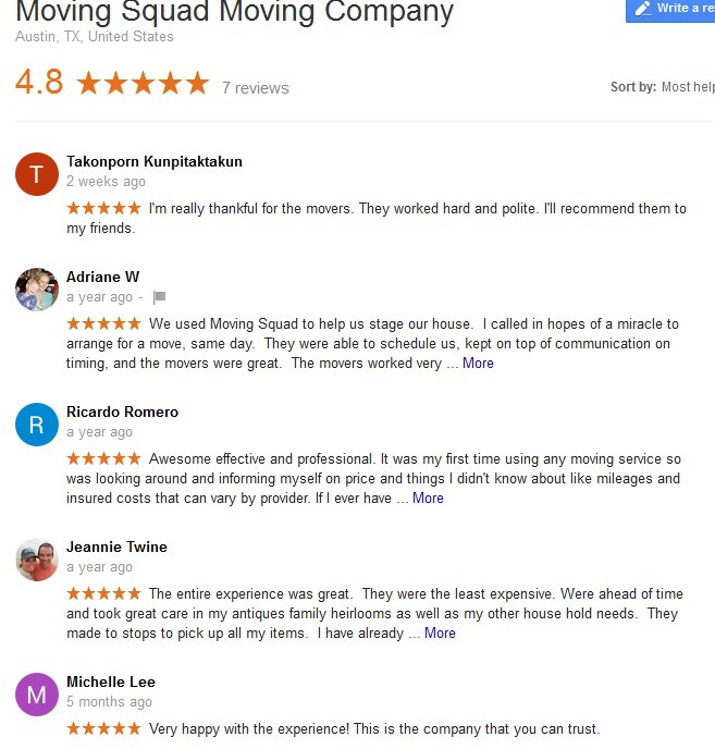 Moving Squad Moving Company – Moving reviews