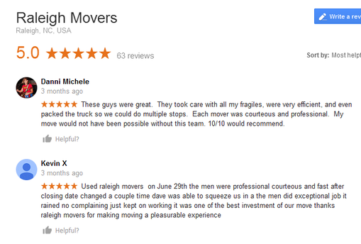 Raleigh Movers - Moving reviews