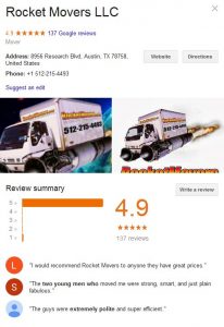 Rocket Movers LLC – Location and reviews