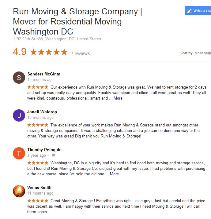 Run Moving and Storage – Moving reviews