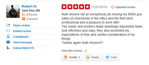 Ruth Movers Inc – Moving review