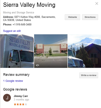 Sierra Valley Moving – Location