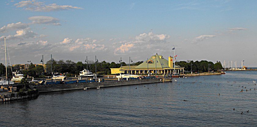 Port Credit, Ontario – neighborhood in Mississauga, Ontario as seen from the Lakeshore Road Bridge