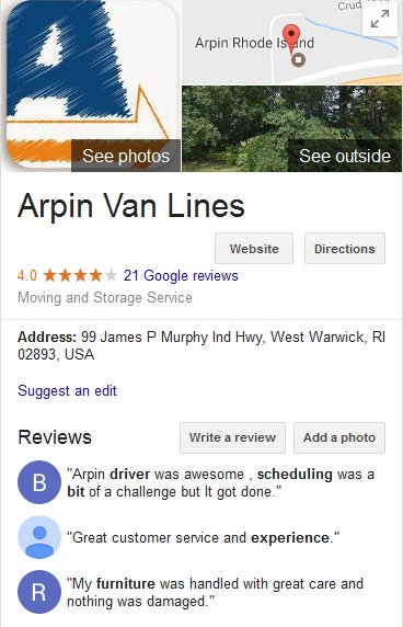 Arpin Van Lines – Location