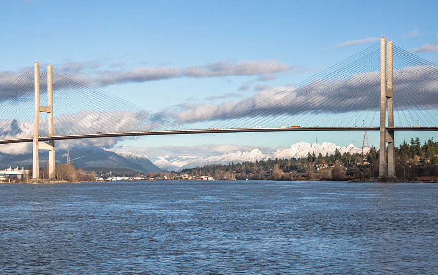 The Alex Fraser Bridge in between Delta and Westminster, British Columbia